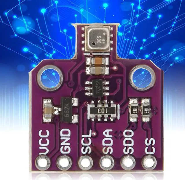 Alt view image 3 of 7 - Development Board, Pressure Sensor, Height Development Board Ultra-Low Pressure Temperature Humidity Pressure Sensor Test Module Metal Purple