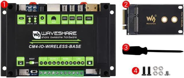 Alt view image 7 of 7 - Industrial IoT Wireless Expansion Module Based Raspberry Pi Compute Module 4 (CM4),Support 4G/5G/LoRa, Multi Interfaces