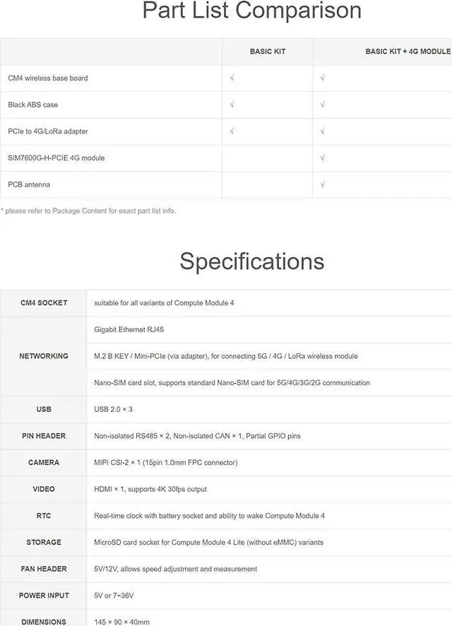 Alt view image 3 of 7 - Industrial IoT Wireless Expansion Module Based Raspberry Pi Compute Module 4 (CM4),Support 4G/5G/LoRa, Multi Interfaces