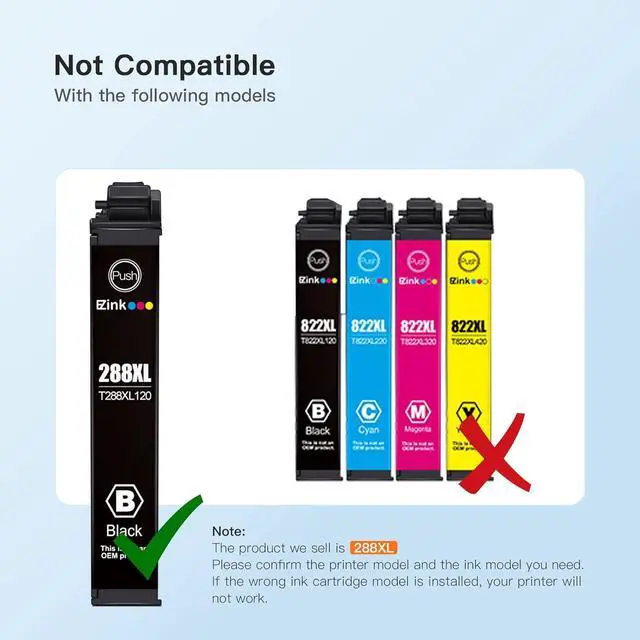 Alt view image 5 of 6 - E-Z Ink (TM Remanufactured Ink Cartridge Replacement 288 288XL High Yield to use with XP-440 XP-446 XP-330 XP-340 XP-430 (2 Black, 1 Cyan, 1 Magenta, 1 Yellow with Latest Upgraded Chips)