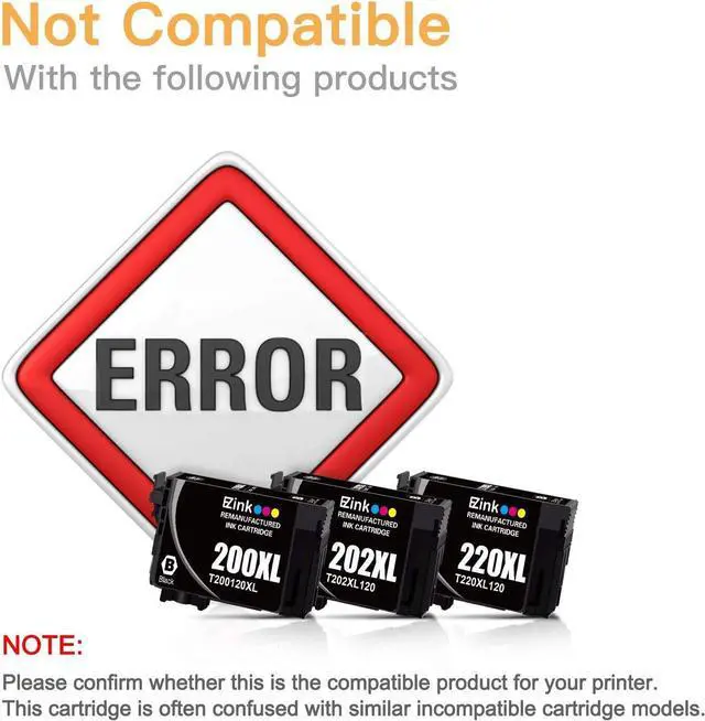 Alt view image 6 of 7 - E-Z Ink (TM) Remanufactured 212XL Ink Cartridge Replacement 212 Ink 212 XL T212 to use with XP-4100 XP-4105 WF-2830 WF-2850 Printer New Upgraded Chips(Black, Cyan, Magenta, Yellow, 4 Pack)