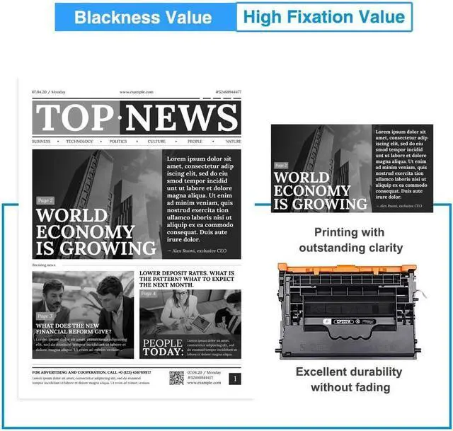 Alt view image 5 of 6 - CF237A 37A Black Toner Cartridge 2-Pack Compatible Replacement for HP 37A 37X Toner Cartridge for HP Laserjet Enterprise M607n M607dn M608n M608dn M607 M608 M609 MFP M631 M632 M633 Series Printer