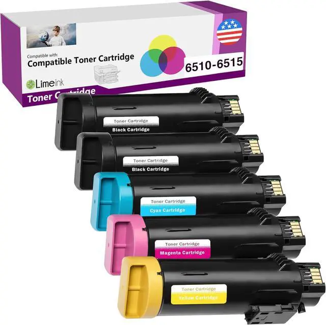 Main image of Limeink Compatible Toner Cartridge Replacement for Xerox 6515 for Xerox Phaser 6510 Toner for Workcentre 6515 106r03480 106r03478 Black Black and Color Combo 5 Pack