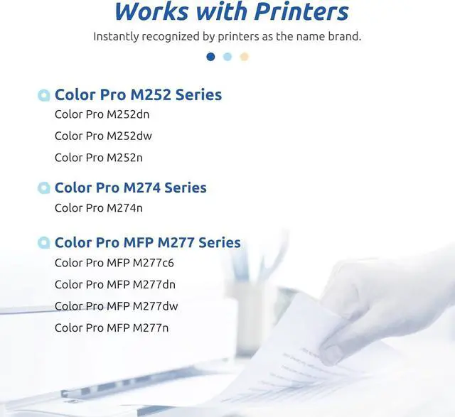 Alt view image 4 of 7 - INK E-SALE Compatible Toner Cartridge Replacement for HP 201A 201X CF400X CF401X CF402X CF403X for HP LaserJet MFP M277dw M277n M277C6 M252dw M252n M274n (Black Cyan Magenta Yellow 4 Pack new version)