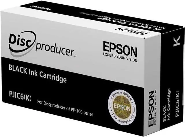 Main image of PJIC6-C13S020452 Black Ink Cartridge (1-Pack) for DiscProducer PP-100 in Retail Packaging