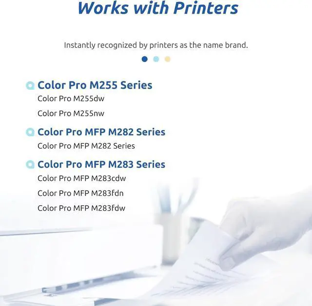 Alt view image 2 of 6 - 206A M283fdw Toner Cartridge [with Chip] Compatible Replacement for 206A W2110A Toner cartridges hp Set HP Color Pro MFP M283fdw M283fdn M283cdw M283 M255dw M255nw M255 M282nw M282 Printer, 4 Pack