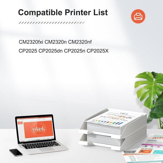 Alt view image 2 of 6 - v4ink Remanufactured CC530A Toner Cartridge Replacement for HP 304A CC530A CC531A CC532A CC533A for HP Laserjet CP2025n CP2025dn CP2025x CM2320 CM2320n CM2320fxi Color Printer (4-Pack)