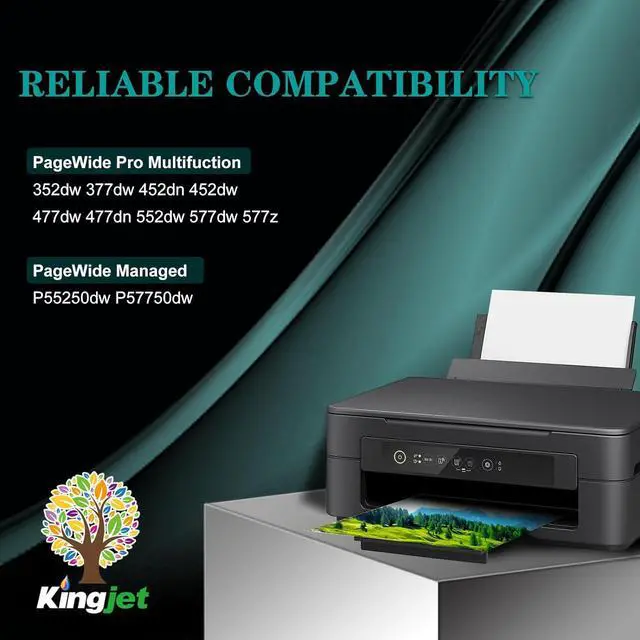 Alt view image 2 of 7 - Kingjet 972A Ink Cartridges Combo Pack Replacement for HP 972A 972X 972 Ink Cartridges Work with PageWide 377dw PageWide Pro 477DW 477DN 577DW 577z 552DW 452DN 452DW 352DW P55250DW P57750DW, 4 Pack