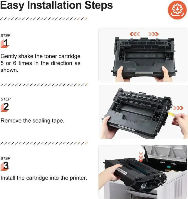 Alt view image 6 of 7 - CF237A V4INK Compatible Toner Cartridge Replacement  37A CF237A Toner Black  M607 M608 M609 M607n M607dn M608n M608dn M608x M609dn M631h M631dn M632h M632fht M632z M633fh Printer, 1 Pack