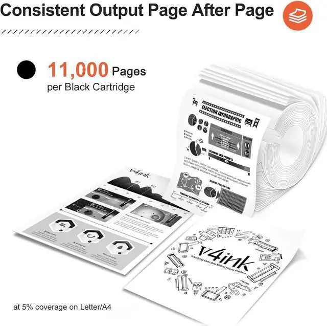 Alt view image 3 of 7 - CF237A V4INK Compatible Toner Cartridge Replacement  37A CF237A Toner Black  M607 M608 M609 M607n M607dn M608n M608dn M608x M609dn M631h M631dn M632h M632fht M632z M633fh Printer, 1 Pack