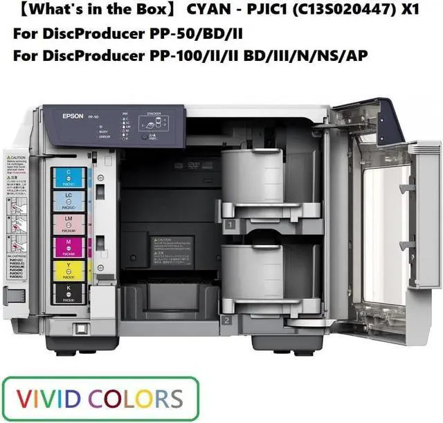 Alt view image 4 of 4 - PJIC1-C13S020447 Cyan Ink Cartridge (1-Pack) for DiscProducer PP-100 in Retail Packaging
