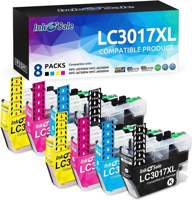 Main image of INK E-SALE Compatible 3017XL Ink Cartridge Replacement  3017XL LC3017XL LC3017 Ink Cartridge for use with Brother MFC-J6530DW MFC-J6730DW MFC-J6930DW MFC-J5330DW Printer 8-Pack Color Combo
