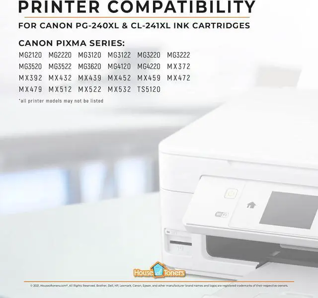 Alt view image 6 of 7 - Houseoftoners Remanufactured Ink Cartridge Replacement PG-240XL CL-241XL 240 XL 241 XL for PIXMA MG2120 MG3220 MG3222 MG3520 MG3620 MX432 MX452 MX472 MX532 TS5120 (1 Black 1 Color, 2PK)