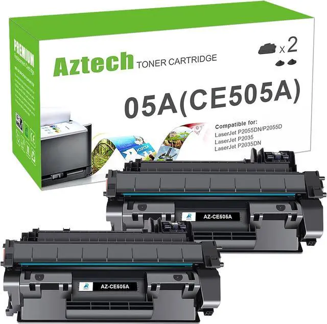 Main image of Aztech Compatible Toner Cartridge Replacement  CE505A 05A  P2035 P2035N P2055DN 2055DN 2035N P2030 P2050 P2055D P2055X 2055D 2055X Printer (Black 2-Pack)