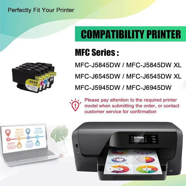 Alt view image 2 of 7 - JENKEM Replacement LC3039 Ink Cartridge Compatible for Brother LC3039 LC3037 LC3039XXL Ink Cartridges Work for MFC-J5845DW MFC-J5945DW MFC-J6545DW MFC-J6945DW Printers Combo Pack