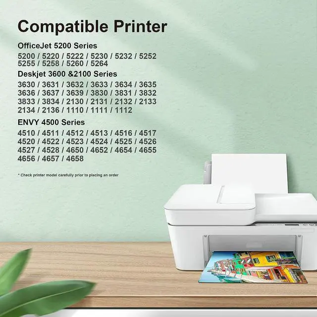 Alt view image 2 of 7 - 63XL Ink Cartridges Black and Color Replacement  63 Ink 63XL 63 Ink cartridges  Printers OfficeJet 3830 4650 4655 5200 5255 Envy 4520 4510 4512 DeskJet 1112 2130 L0R46AN, Remanufactured