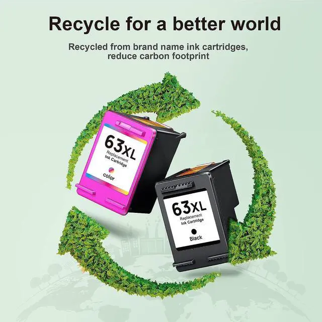 Alt view image 6 of 7 - 63XL Ink Cartridges Black and Color Replacement  63 Ink 63XL 63 Ink cartridges  Printers OfficeJet 3830 4650 4655 5200 5255 Envy 4520 4510 4512 DeskJet 1112 2130 L0R46AN, Remanufactured