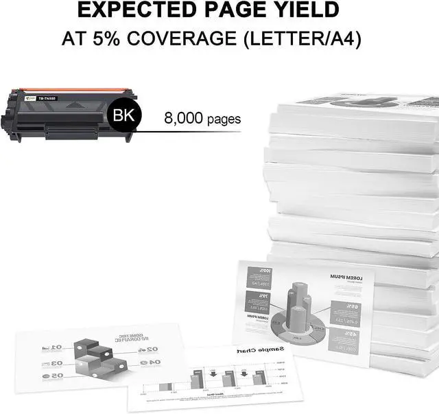Alt view image 3 of 7 - Toner Bank Compatible Toner Cartridge Replacement  TN850 TN820 TN 850 TN-850 TN-820 HL-L6200DW MFC-L5850DW MFC-L5700DW HL-L5200DW MFC-L5900DW High Yield Printer New Version 2-Pack