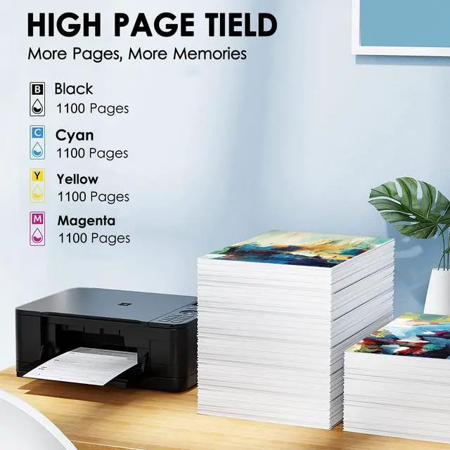 Alt view image 3 of 5 - 822XL Ink Cartridge Replacement 822 Ink Cartridges 822 XL T822XL for Workforce Pro WF-3820 WF-4820 WF-4830 WF-4833 Printer (2 Black 1 Cyan 1 Magenta 1 Yellow, 5 Pack)