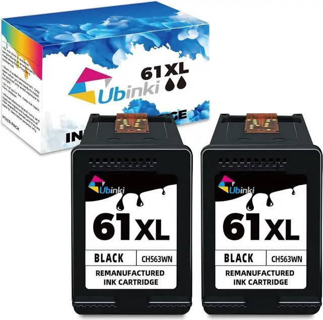 Main image of Ubinki 61XL Ink Cartridges Black Replacement  Ink 61 XL HP61 HP61XL for Envy 4500 5530 4502 4501 5535 5534 DeskJet 2540 1000 1055 1010 1510 3050 3510 OfficeJet 4630 4635 Printer (2-Pack)