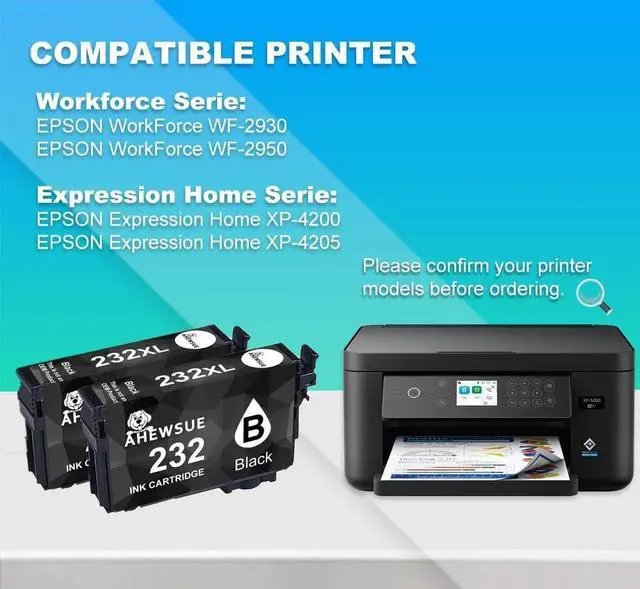 Alt view image 2 of 7 - 232XL Ink Cartridges Remanufactured Replacement  232 XL Black Ink Cartridges for XP-4200 XP-4205 WF-2930 WF-2950 Printer(2 Black 232XL Ink Cartridges)