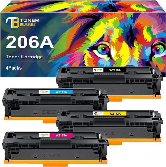 Main image of Toner Bank Compatible 206A 206X Toner Cartridges Replacement  206A 206X  Color Pro M283fdw M255dw MFP M283cdw M282nw M283 M255 High Yield Printer Ink (Black Cyan Yellow Magenta, 4-Pack)