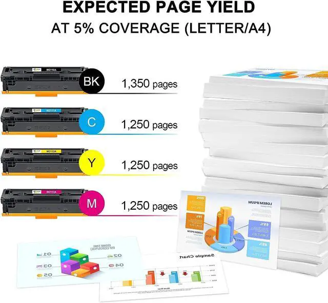 Alt view image 3 of 5 - Toner Bank Compatible 206A 206X Toner Cartridges Replacement  206A 206X  Color Pro M283fdw M255dw MFP M283cdw M282nw M283 M255 High Yield Printer Ink (Black Cyan Yellow Magenta, 4-Pack)