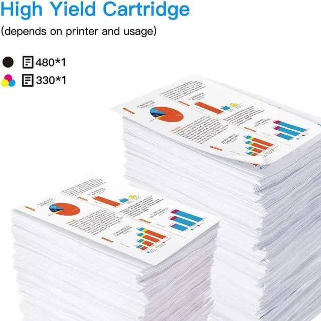 Alt view image 6 of 6 - LxTek Remanufactured Ink Cartridge Replacement  61XL 61 XL to Compatible with Envy 4500 5530 5535 Deskjet 2540 1010 Officejet 4632 4634, High Yield(1 Black,1 Tri-Color, 2 Pack)