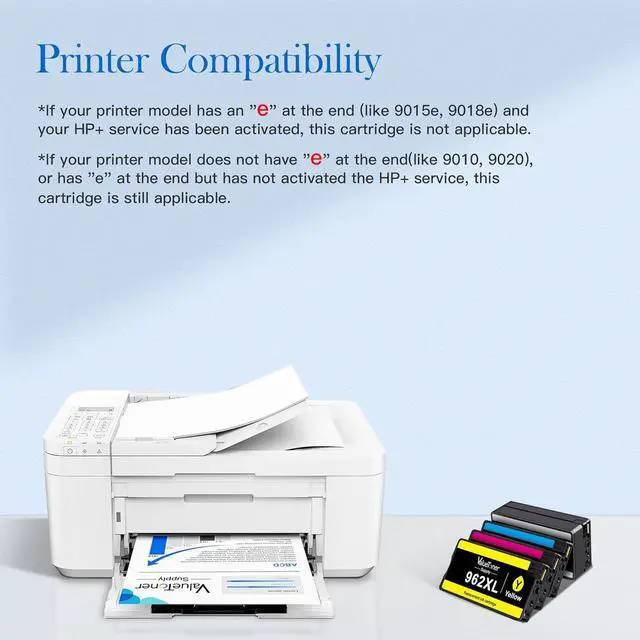 Alt view image 3 of 7 - Valuetoner Supply Remanufactured 962XL Ink Cartridges Combo Pack Replacement  962XL 962 XL for OfficeJet Pro 9015e 9018e 9015 9010 9025 9020 9018 9012 9028 Printer (Black, Cyan, Magenta, Yellow)