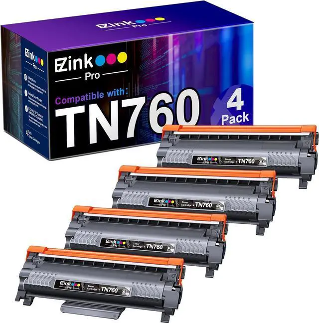 Main image of E-Z Ink Pro Compatible Toner Cartridge Replacement  TN760 TN-760 TN730 to Use with HL-L2350DW HL-L2395DW HL-L2390DW HL-L2370DW MFC-L2750DW MFC-L2710DW DCP-L2550DW (Black,4 Pack)