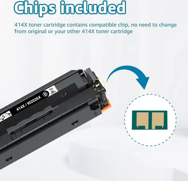 Alt view image 2 of 7 - 414X Toner Cartridges 4 Pack High Yield (with Chip) Replacement  414X W2020X 414A Toner Cartridges Work  Color Laserjet Pro MFP M479fdw M454dw M479fdn M454dn (Black Cyan Magenta Yellow)