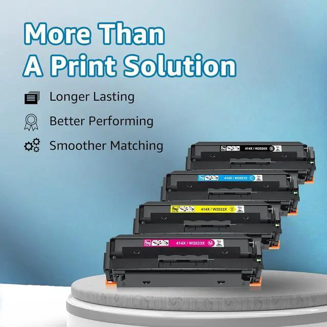 Alt view image 7 of 7 - 414X Toner Cartridges 4 Pack High Yield (with Chip) Replacement  414X W2020X 414A Toner Cartridges Work  Color Laserjet Pro MFP M479fdw M454dw M479fdn M454dn (Black Cyan Magenta Yellow)