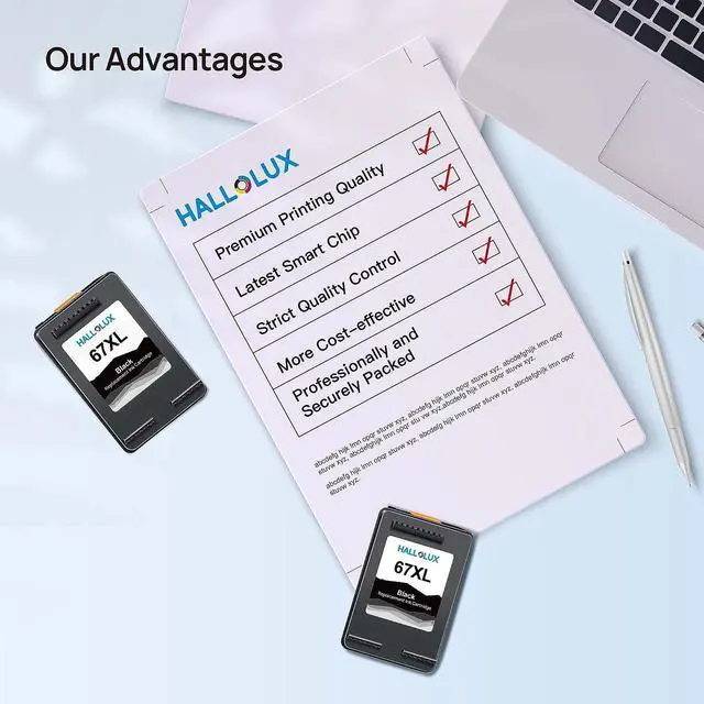 Alt view image 5 of 5 - 67XL Black Ink Cartridge Replacement  Ink 67 67XL Compatible with Envy 6000 6055e 6400e 6455e 6458e DeskJet 2755e 2700 4100 4155e Printer (2 Black)