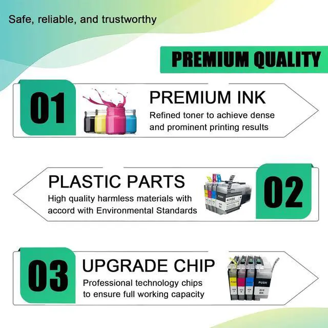 Alt view image 6 of 7 - JENKEM Replacement LC404 Ink Cartridge Compatible for Brother LC-404 LC 404 LC404BK Ink Cartridges Work for MFC-J1205W MFC-J1215W Printers Combo Pack