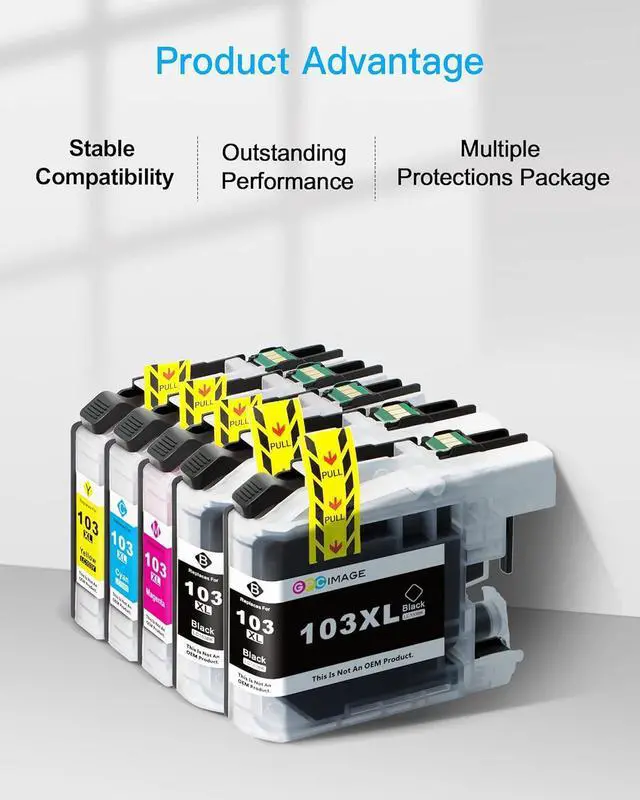 Alt view image 2 of 6 - GPC Image Compatible Ink Cartridge Replacement LC103XL to use with MFC-J870DW MFCJ6920DW MFCJ4510DW MFCJ875DW MFC-J470DW (10-Pack)