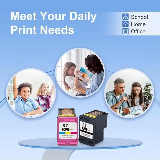 Alt view image 6 of 7 - 67XL Ink Cartridge Black Color Combo Pack Replacement Ink 67 67XL for DeskJet 2700e 2700 2755 2755e 4155 4155e 4100 Envy 6000 6400 6500 6055e 6052 6455e 6075 Printer 67 Ink 67XL Ink