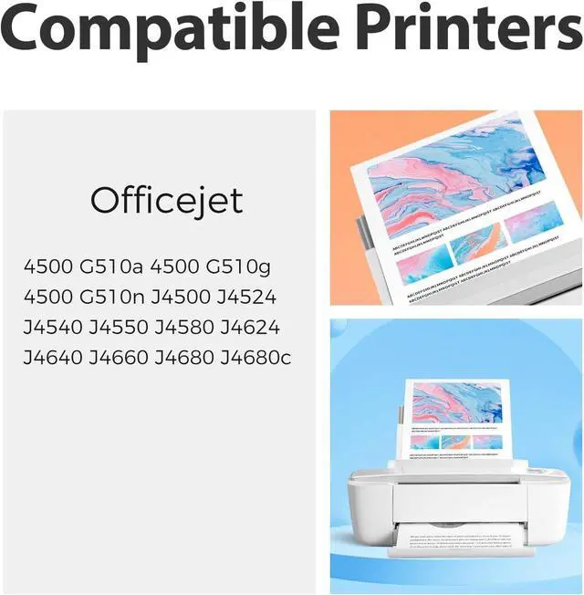 Alt view image 2 of 6 - 901XL 901 Ink Cartridges  Printers Remanufactured Ink Cartridges Replacement  901 Ink Cartridges for OfficeJet J4680 J4580 J4680c J4550 J4524 J4540 J4500 J4660 J4640 4500 G510n HP901XL