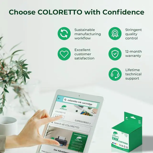 Alt view image 7 of 7 - COLORETTO 62XL Printer Ink Replacement  62 XL use with Envy 7640 5660 5540 5640 7645 Officejet 5740 200 250 258 Ink Cartridge Combo Pack (1 Black 1 Color)