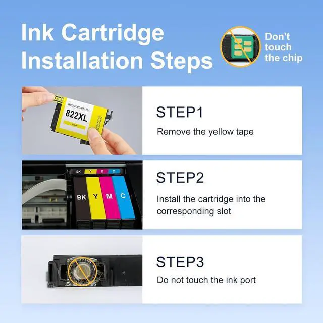 Alt view image 5 of 5 - MYCARTRIDGE SUPRINT 822XL Printer Ink Remanufactured Ink Cartridge Replacement 822XL 822 XL T-822 for Workforce Pro WF-4833 WF-3820 WF-4820 WF-4830 WF-4834 Black Color Combo Pack 822XL