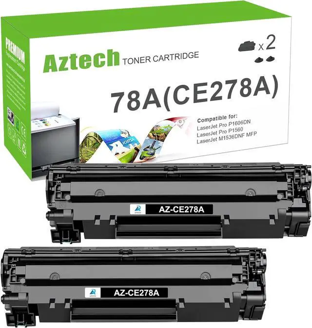 Main image of Aztech Compatible  78A Toner Cartridge Replacement for CE278A Replacement  Laserjet P1606dn 1536dnf 1606dn MFP M1536dnf P1606 M1536 P1560 P1566 Toner Printer Ink (Black, 2-Pack)