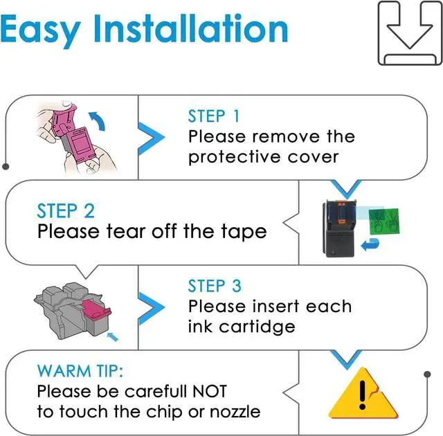 Alt view image 4 of 6 - 67XL Ink Cartridges Replacement  Deskjet 2700 4100 4155 Envy 6000 6055 6400 6455 6458 Series Printer Ink Cartridges  Ink 67 XL 67XL Black and Color Combo Pack 2-Pack