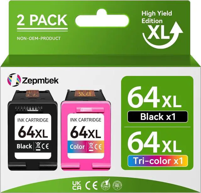 Main image of High Yield  64XL Ink Cartridge Combo Pack, 64,64XL Ink Cartridge  Printers, 64 Ink,Fit for Envy Photo 7155 7858 7855 7800 6255 7100,for Tango Smart Home Smart Wireless Printer