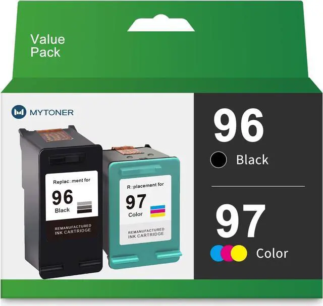 Main image of MYTONER 96 97 Remanufactured Ink Cartridge Black Color Combo Pack Replacement 96/97 for Printer Deskjet 6940 5940 6840 6988 6980 Officejet 7310 7410 7210 Photosmart 8050 (1 Black, 1 Tri-Color)