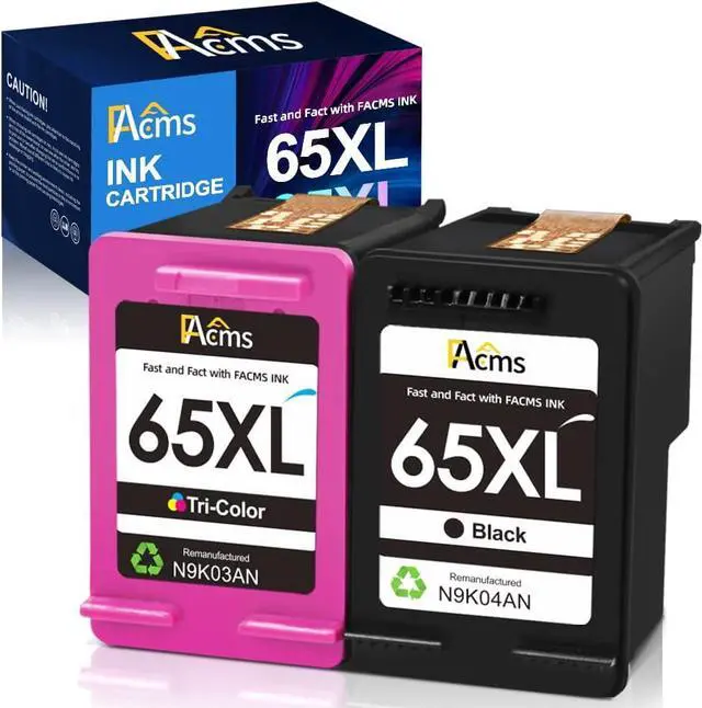 Main image of FACMS Remanufactured Ink Cartridges Replacement  65XL 65 XL Ink Cartridge for Envy 5055 5052 5058 DeskJet 3755 2652 2655 3722 3723 3752 3758 3730 3720 3700 2622 2655 Printer (1 Black, 1 Color)