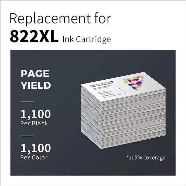 Alt view image 3 of 7 - 822XL Ink Cartridge Remanufactured Replacement  822XL T822XL 822 XL Combo Pack for Workforce Pro WF-3820 WF-4830 WF-4820 WF-4833 WF-4834 Printer (4-Pack 822XL Print Ink)