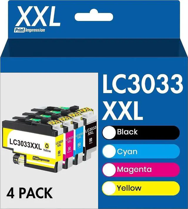 Main image of LC3033XXL BK/C/M/Y Ink Cartridges Replacement  LC3033 XXL LC-3033 LC3035 High Yield for MFC-J995DW MFC-J805DW MFC-J815DW MFC-J995DW XL MFC-J805DW XL MFC-J815DW XL Printer (4-Pack)