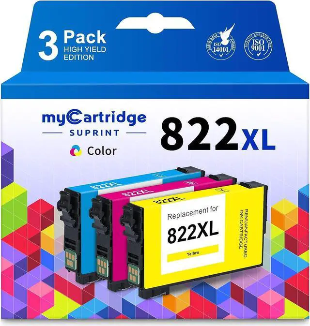 Main image of MYCARTRIDGE SUPRINT 822XL Ink Cartridge Remanufactured Ink Cartridge Replacement  822XL 822 XL T822 T822XL Combo Pack for Workforce Pro WF-3820 WF-4833 WF-4830 WF-4820 Printer Color 822