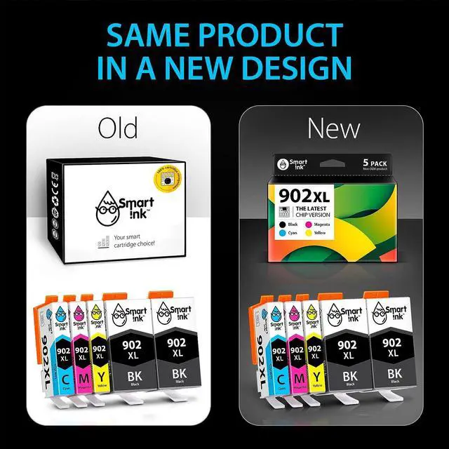 Alt view image 4 of 7 - Smart Ink Compatible Ink Cartridge Replacement  902 XL 902XL (2 Black XL & C/M/Y XL 5 Combo Pack) to use with Officejet Pro 6978 6968 6974 6975 6960 Officejet 6951 6954 6956 6958 Printers