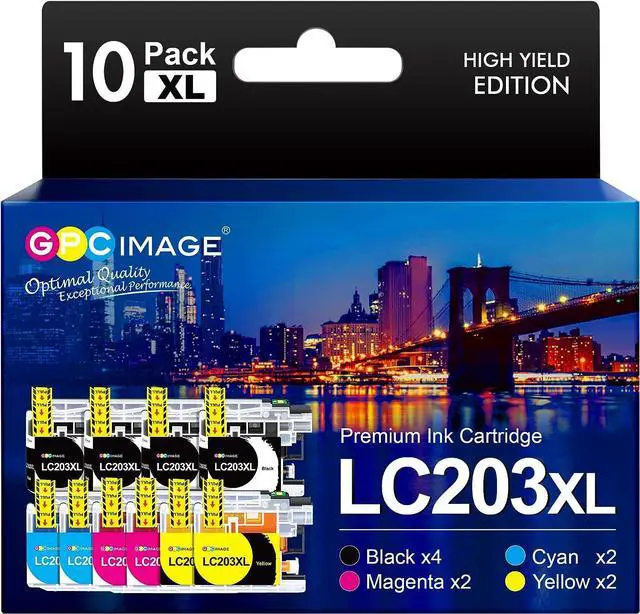 Main image of GPC Image Compatible Ink Cartridge Replacement  LC203XL LC203 to use with MFC-J480DW MFC-J680DW MFC-J880DWMFC-J485DW MFC-J4620DW MFCJ5720DW (4 Black, 2 Cyan, 2 Magenta, 2 Yellow, 10-Pack)