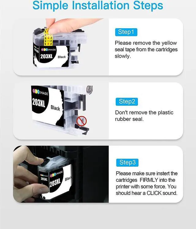 Alt view image 5 of 7 - GPC Image Compatible Ink Cartridge Replacement  LC203XL LC203 to use with MFC-J480DW MFC-J680DW MFC-J880DWMFC-J485DW MFC-J4620DW MFCJ5720DW (4 Black, 2 Cyan, 2 Magenta, 2 Yellow, 10-Pack)